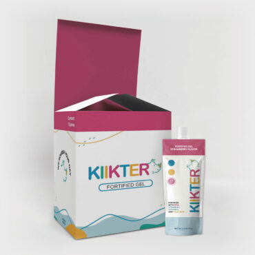 KIIKTER<sup>®</sup> Strawberry-flavored fortified gel in a 12-unit box